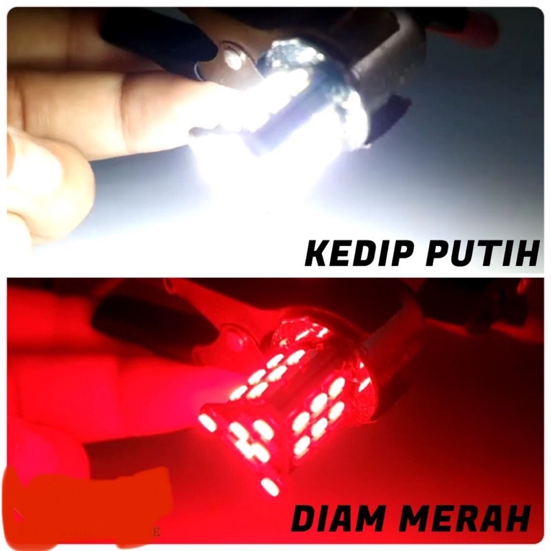 LAMPU STOP REM SEGITIGA 48 MATA LED NYALA 2 WARNA 2 MODE 12 V AC/DC BISA UNTUK MOBIL MOTOR