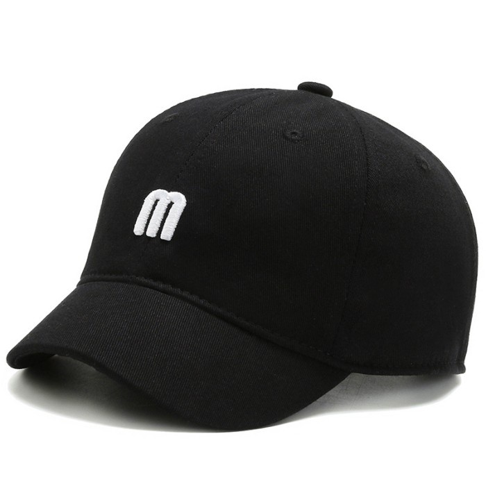 Topi Pria Baseball cap : "M" DUCK CAP - topi pria topi wanita SHORT BRIM CAP - BLACK(J4K2) Topi Base