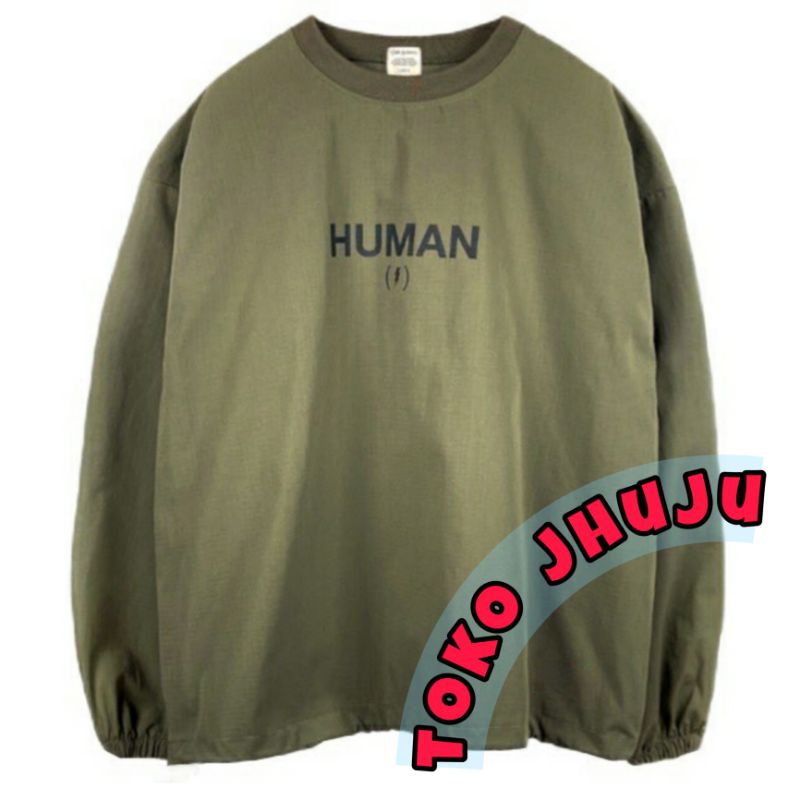 Basic Sweater BTS J-Hope style HUMAN sablon tengah