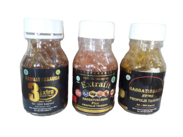 Habbatussauda 3 extra propolis trigona 200kpsl (jinten, zaitun &amp; madu) original