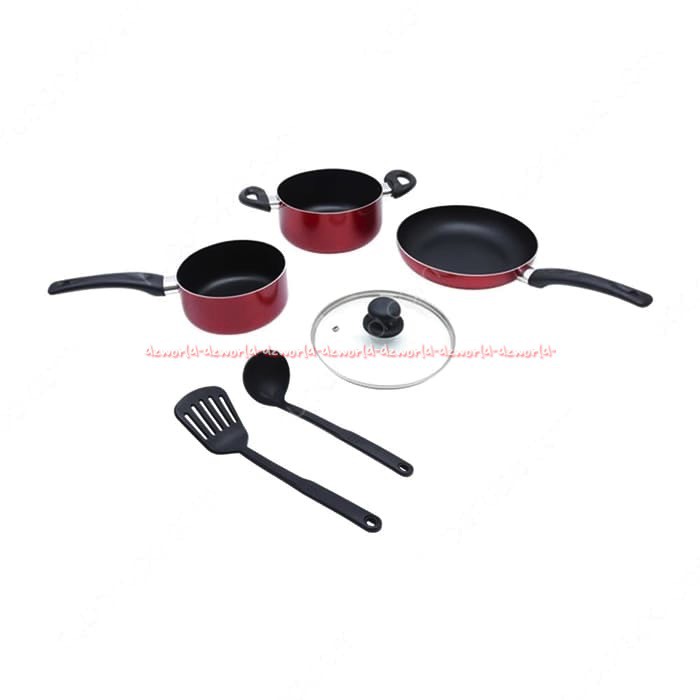 Sitram Cherry Set Panci dan Spatula 6pcs Perlengkapan Masak