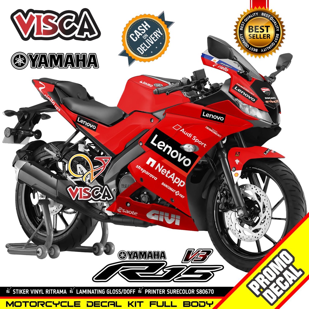 (COD) Decal R15 V3 Full Body Keren Stiker R15 V3 Full Body Keren Striping R15 V3 Variasi Ducati