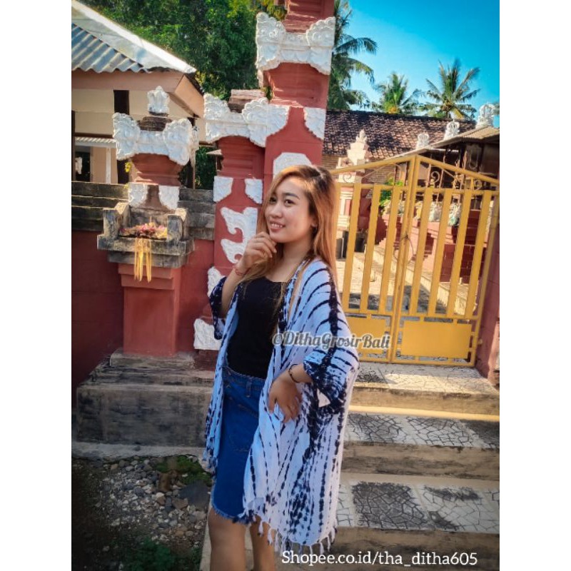 OUTER PANTAI/CARDIGAN MOTIF LILIT BALI RUMBAI/Daster Bali