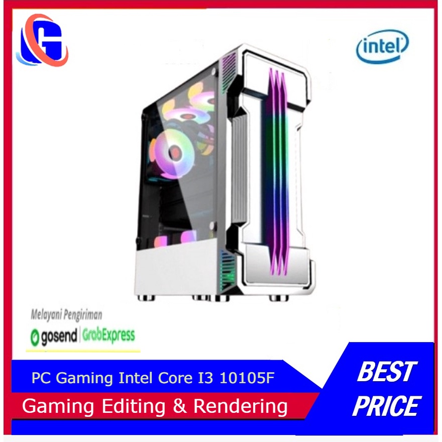 PC Gaming Core i3 10105F / GT 1030 2GB / DDR 8GB / SSD 120 / HDD 1TB