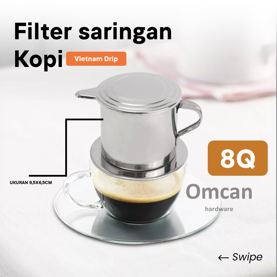 Saringan Kopi Vietnam Drip Coffe maker sekrup manual Stainless steel Alat pembuat kopi Espresso viet