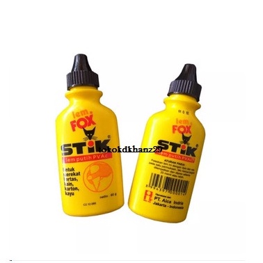 lem fox stik warna kuning / lem fox botol kuning / lem anti belepotan