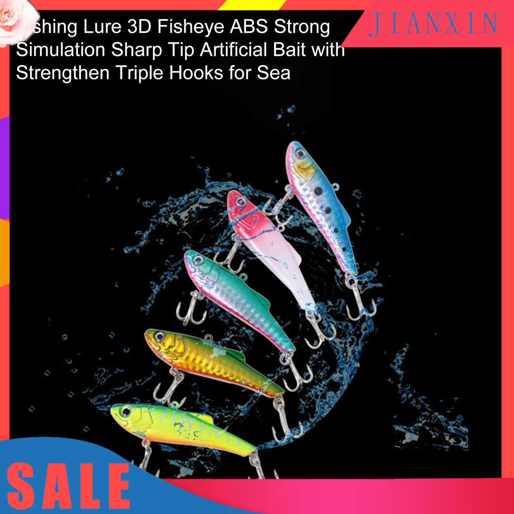 [Jianxin] Umpan Pancing Tiruan Bentuk Ikan 3d Bahan Abs Kuat Dengan Kail Treble