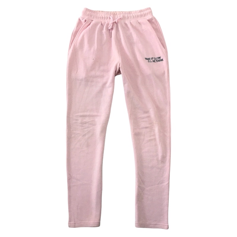 SWEATPANT PANCOAT ORIGINAL. WARNA SOFT PINK. CELANA TRAINING MERK PANCOAT