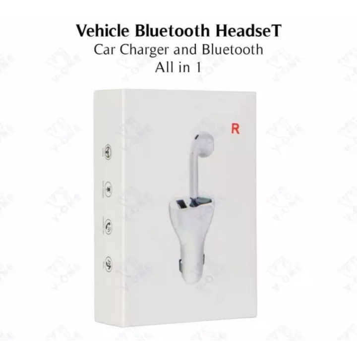 Car Charger + Headset Earphone 2in1 in Bluetooth Wireless