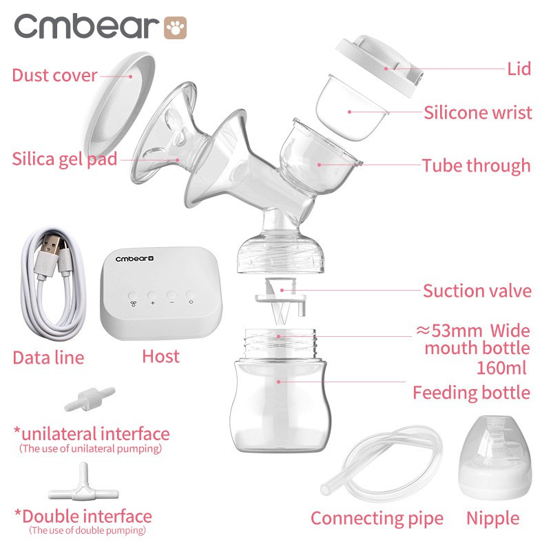 [ Colok Listrik USB ] Cmbear Pompa ASI Elektrik Ganda / Double Electronic Breast Pump BPA Free