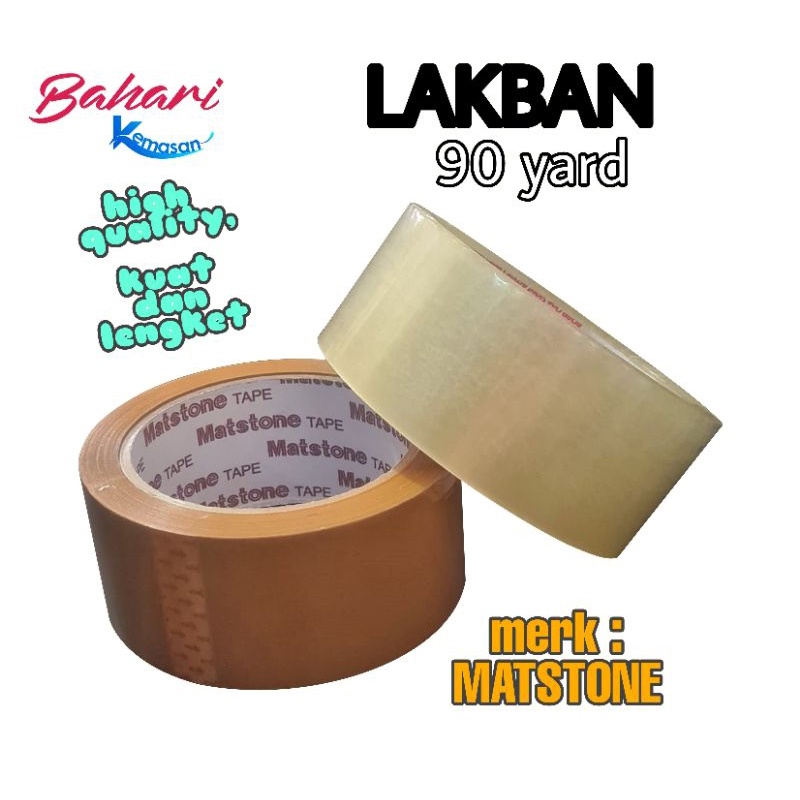 

lakban selotip 90 yard isolasi 90y 2 inch bening coklat Merk Matstone/Nawa