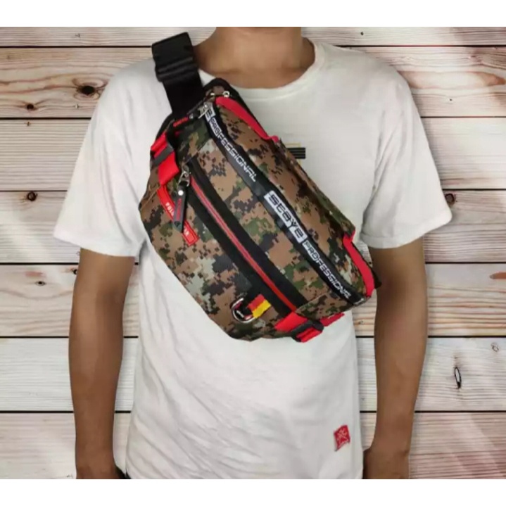 Tas Pinggang /Tas Selempang Pria dan Wanita Terbaru Loreng Army Import Quality Original Polo Amstar