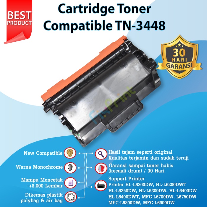 Cartridge Toner Compatible TN3448 TN 3448 TN 3448 Printer Brother HL L5000D L5100DN L6400DW L5700DN