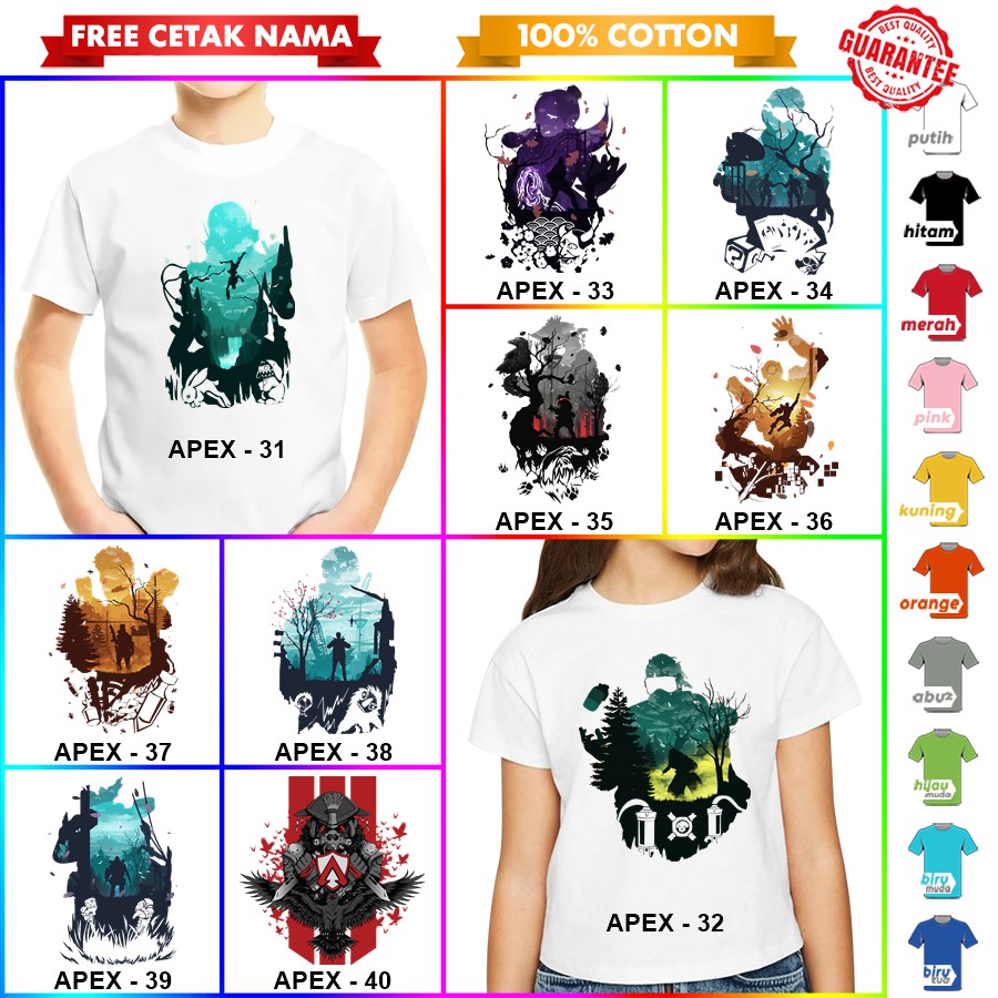 [FREE NAMA!!] Baju Kaos ANAK DAN DEWASA APEX LEGENDS BANYAK MOTIF