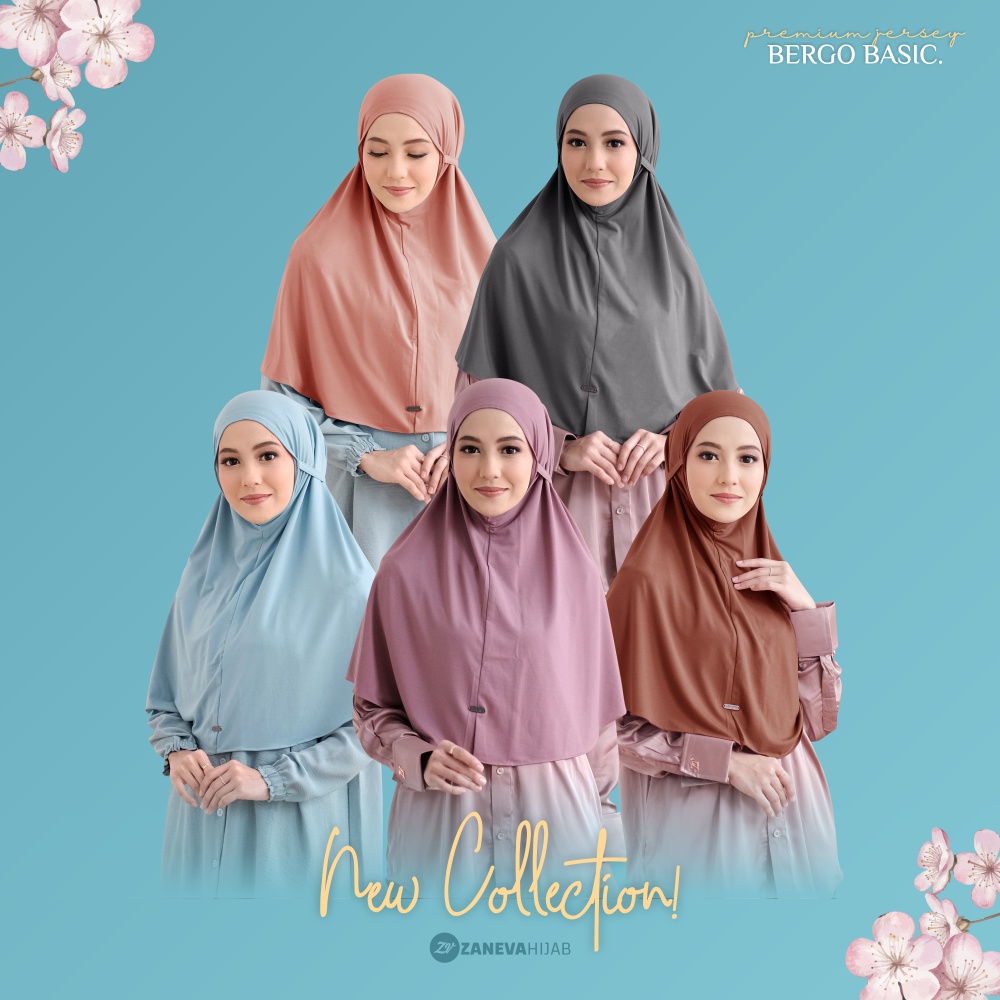 BELI 5 GRATIS 1 JILBAB TALI INSTAN l BERGO JERSEY PREMIUM l BERGO DAILY BASIC