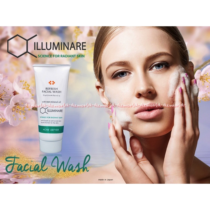 Illuminare Refresh Acne Defyer 100ml Facial wash Sabun Cuci Wajah Sabun Pembersih Muka Hijau