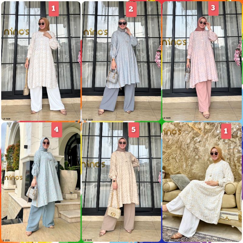 SETELAN TUNIK NINOS ORI AD S LS 1229 BY NINO'S DESIGN