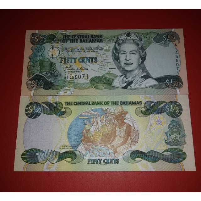 Uang Asing Bahamas Pecahan 50 Cents