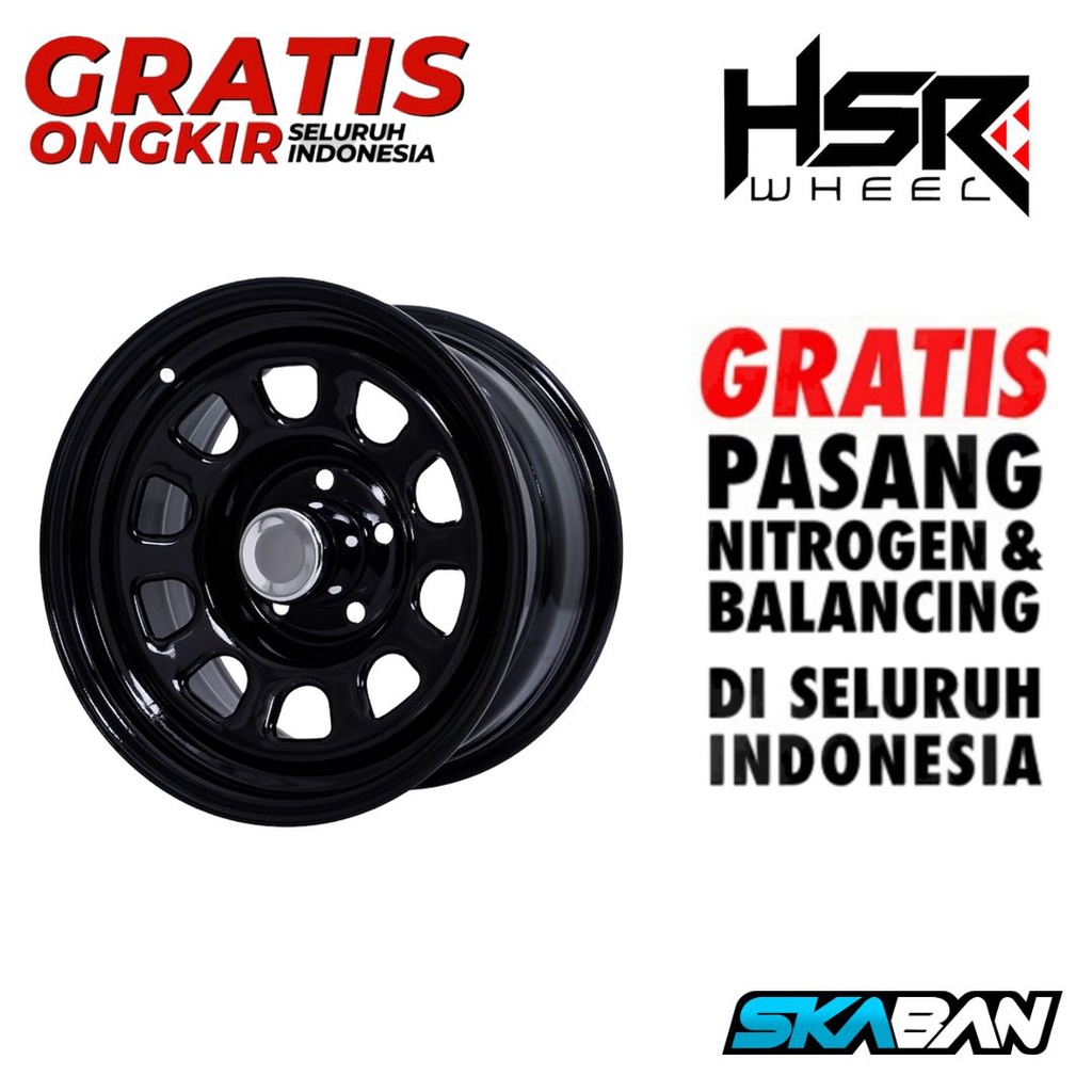 VELG MOBIL RING 15 MOKUPO HSR R15X8 H5X139,7  ET15 BLACK(1set=5 pcs Velg)