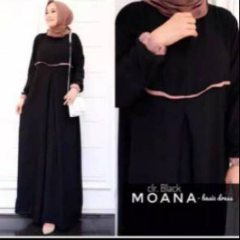 Moana basic dress fashion muslim remaja wanita