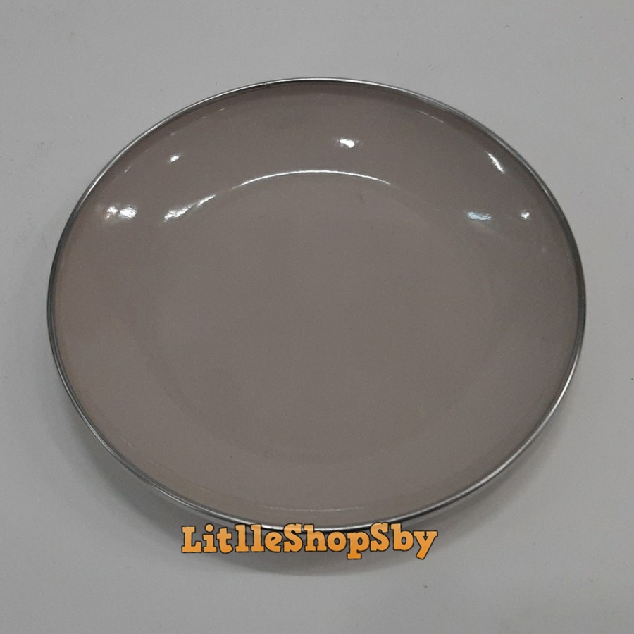 Piring Lepek Enamel 15cm Coklat Brown