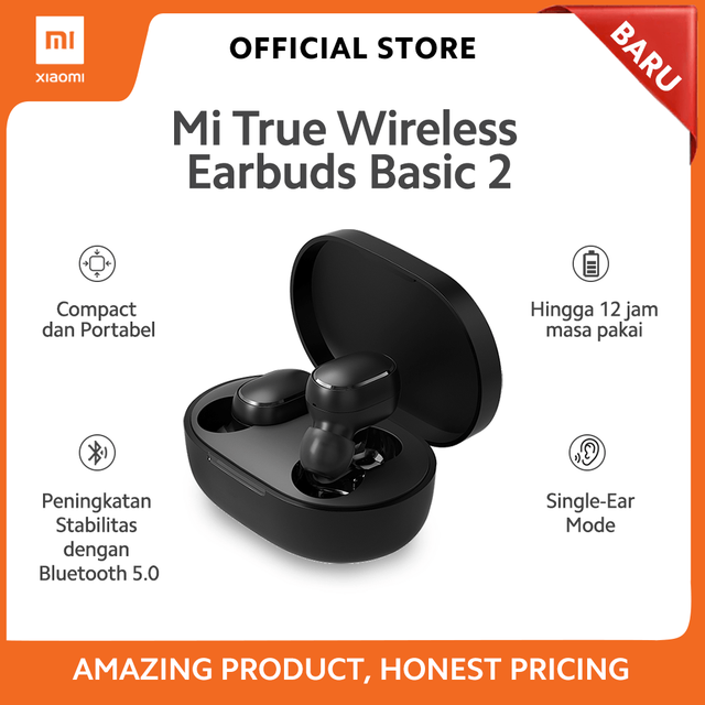 Xiaomi Mi True Wireless TWS Earbuds Basic 2 Mic Ganda