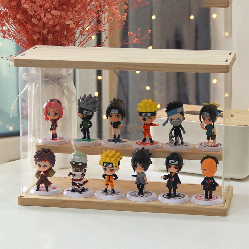 12pcs / Lot Action Figure NARUTO Sasuke Kakashi Itachi Gaara Jiraiya Ukuran 7CM