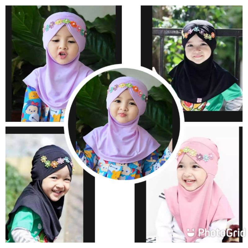 Jilbab Melati Anak Instan 0-3 Tahun Jersey Ballon Premium |Hijab Bayi Tk Lucu |Kerudung Sekolah Baby Perempuan Newborn