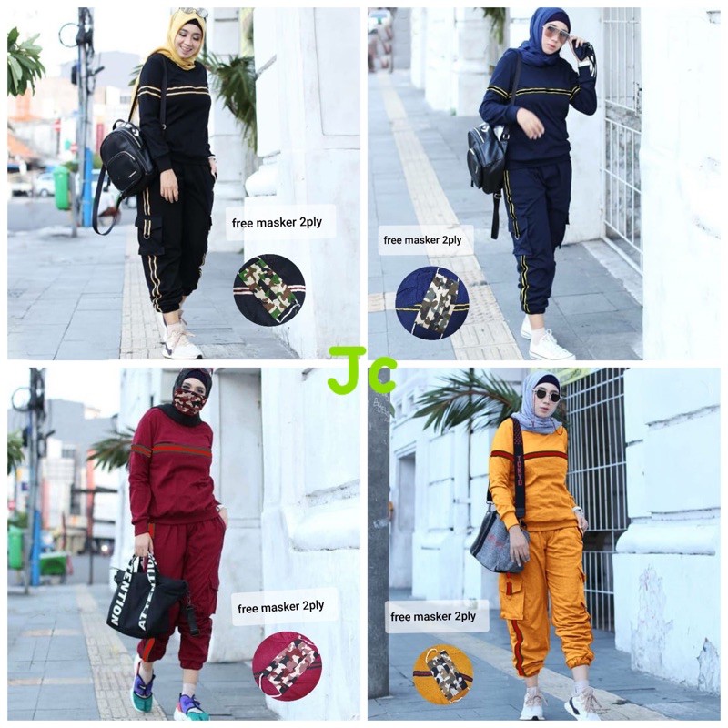 ZR- St Numia  / Stelan Jogger Murah / Stelan wanita Sporty