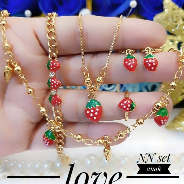 Xuping set perhiasan anak lapis emas 18k