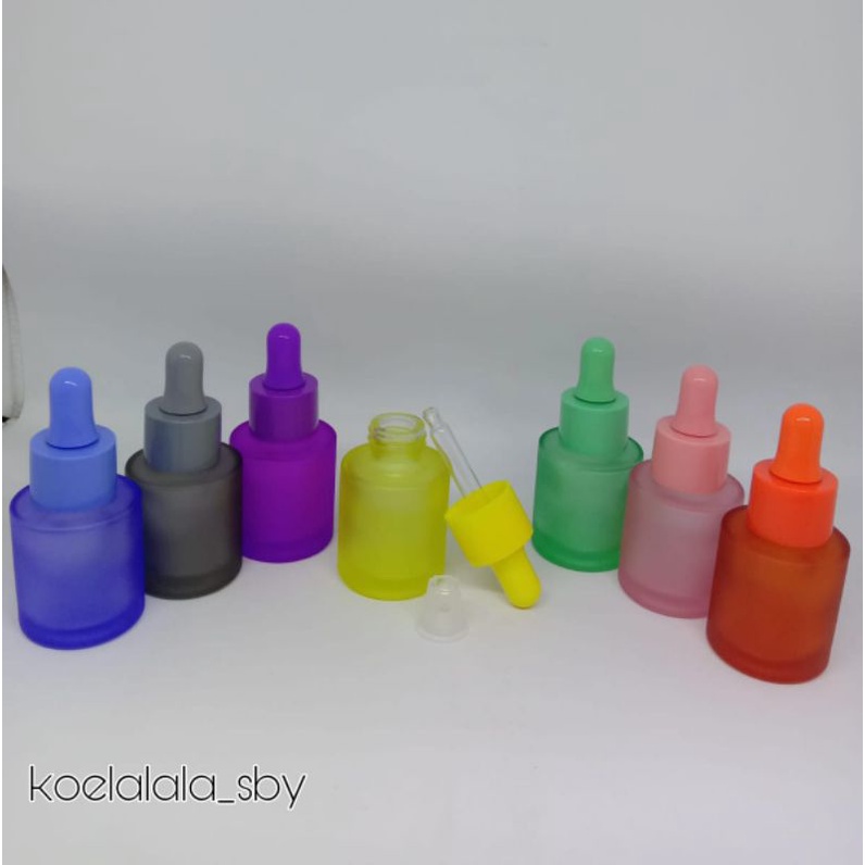 Botol frosted 20ml warna botol serum pipet frosted