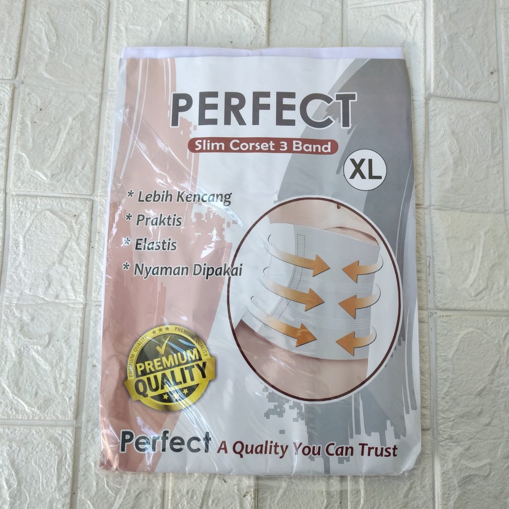 Korset PERFECT JUMBO XL Besar Slim Korset 3 Band All Size Ibu Setelah Melahirkan gurita grito velcro perekat