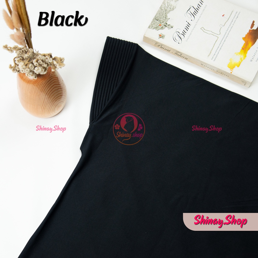 Hijab Bergo Jersy sport premium hijab olehraga voli ukuran S-Black