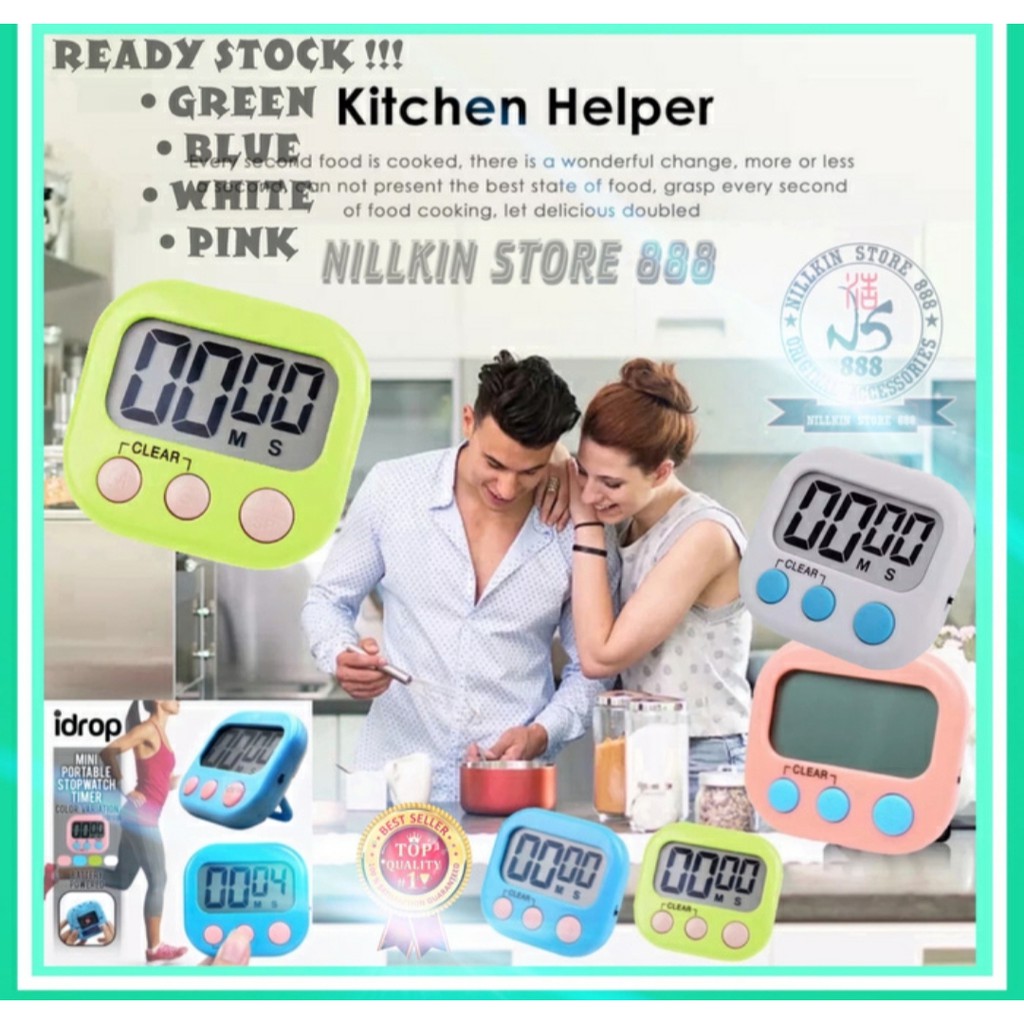 DIGITAL KITCHEN TIMER STOPWATCH CUTE Alarm masak dapur roti kue