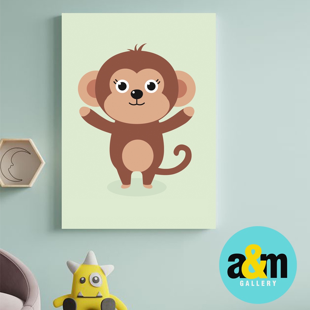 Hiasan Dinding Kamar Bayi (A4) Dekorasi Kamar Bayi Hiasan Kamar Anak Tema Binatang - A&amp;M