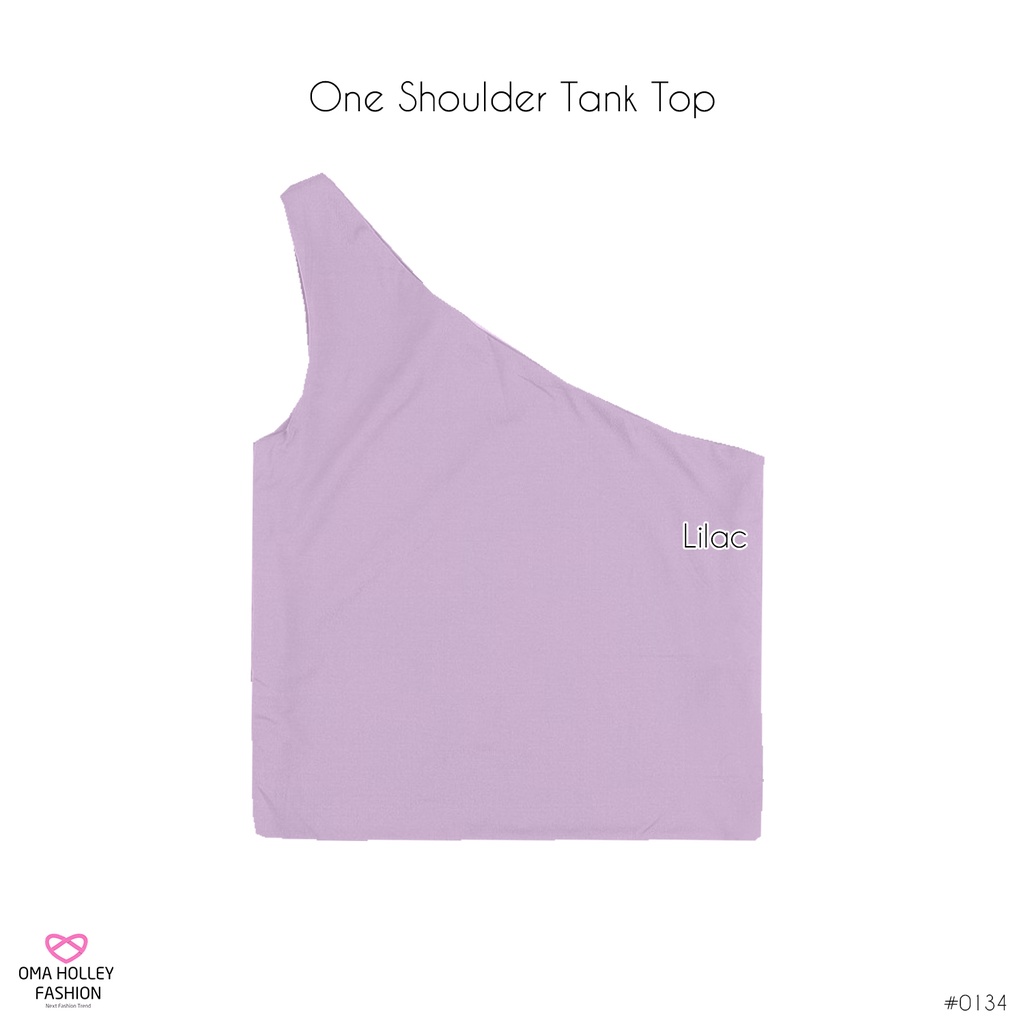 (COD) OH Fashion Cutler Tank top Wanita One Shoulder #0134-Lilac