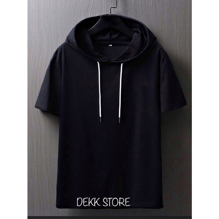KAOS HOODIE PRIA POLOS/KAOS HOODIE T-SHIRT PRIA LENGAN PENDEK /KAOS HOODIE PRIA LENGAN PENDEK TERLAR