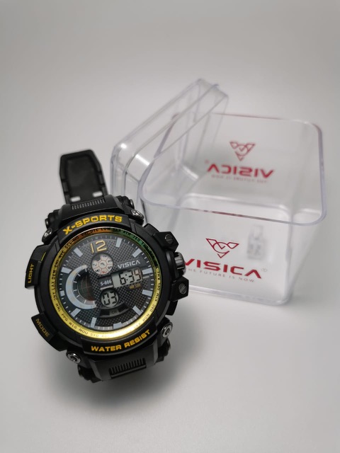 Jam Tangan Anti Air VISICA S-666 Tali Rubber Sporty Digital Watch