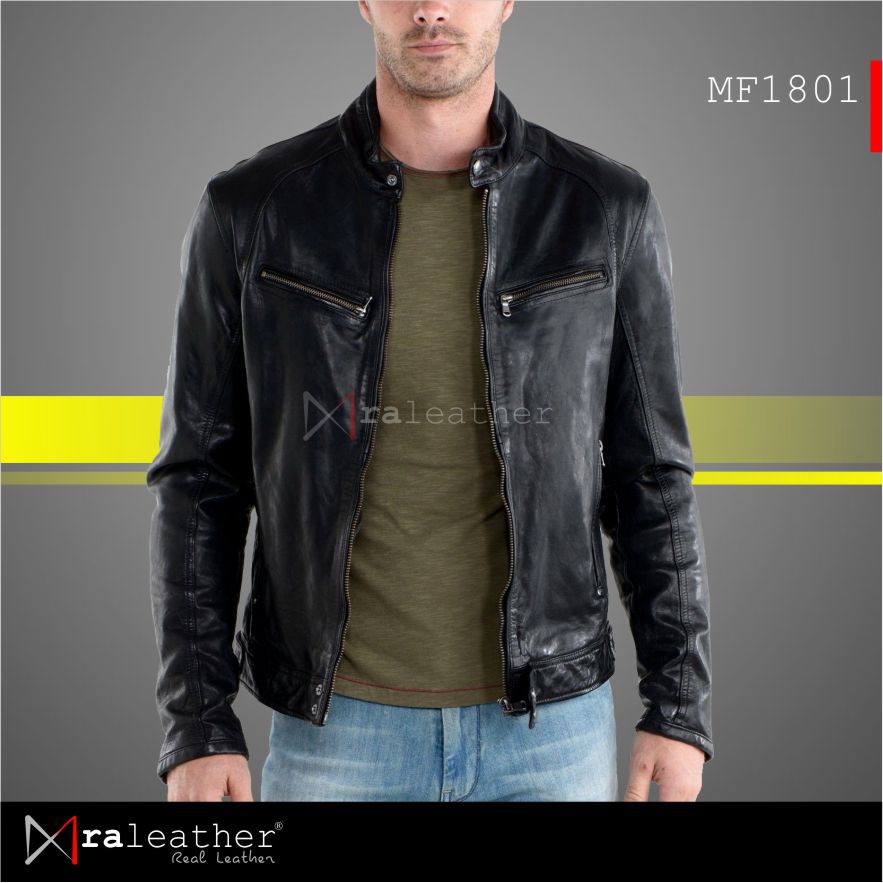 Jaket Kulit Pria RA Leather Original 100% Kulit Domba Asli Garut - MF1801