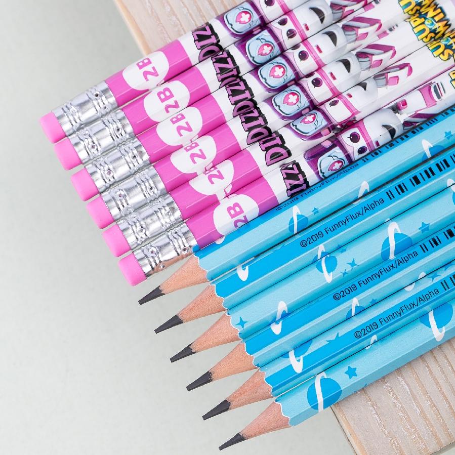 

ㆇ Deli Graphite Pensil 2B Karakter Super Wings dengan penghapus 12pcs/Box EU53500 ヌ