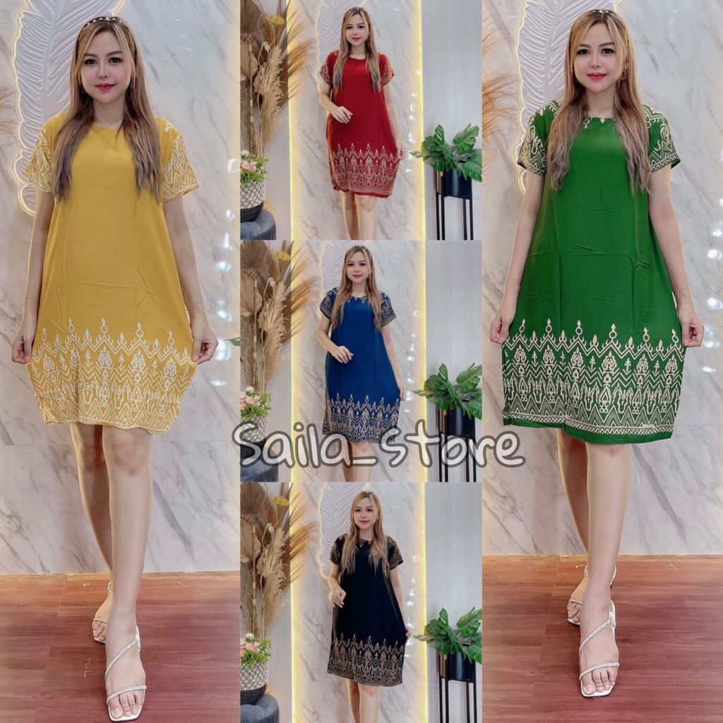Daster Bali Motif Ethnik Dress Bali Rayon
