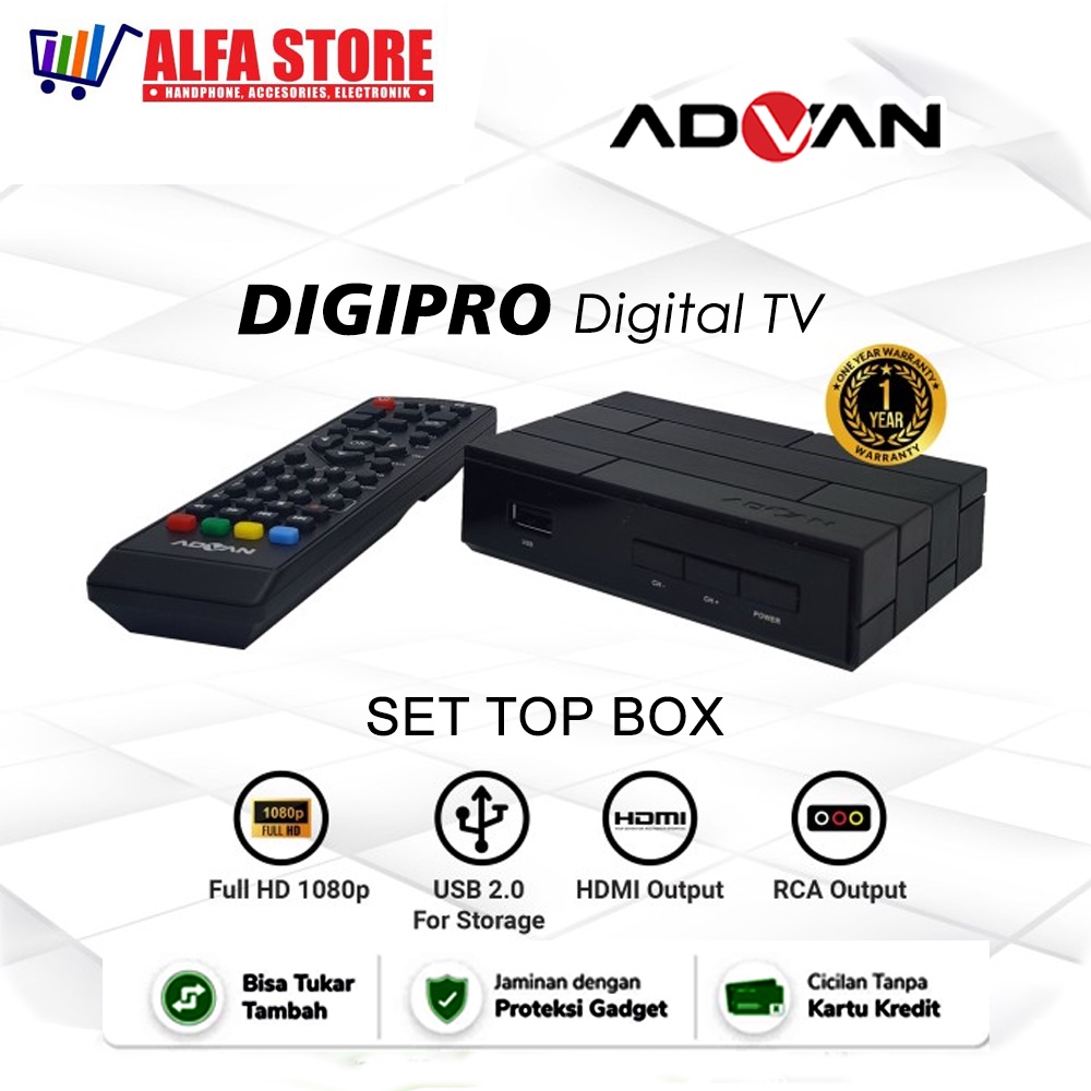 STB TV DIGITAL ADVAN DIGIPRO SET TOP BOX TV DIGITAL DV3T2 FUll HD 1080P ORIGINAL GARANSI RESMI ADVAN