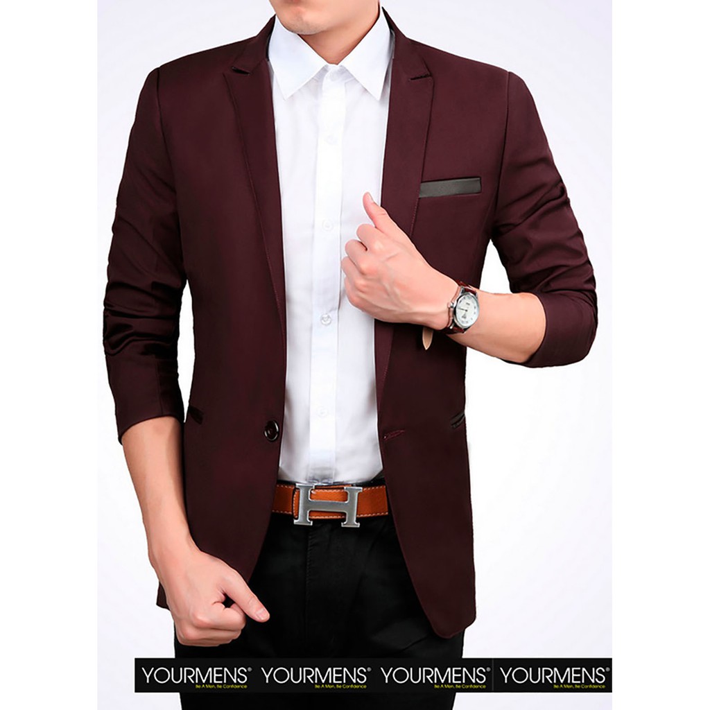 JAS PRIA CASUAL STYLE MAROON SLIMFIT BODYFIT HIGH QUALITY KEREN BERKUALITAS BAHAN PUTRA MILL