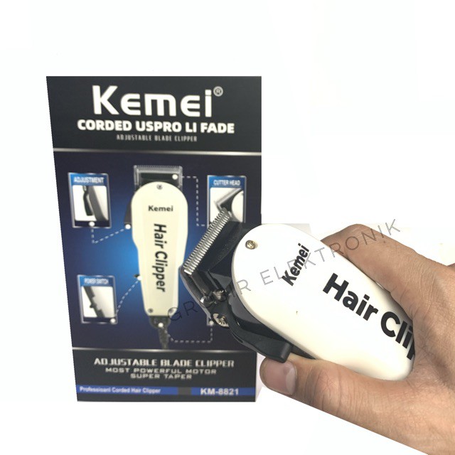 Kemei KM 8821 Alat Cukur Rambut Super Taper Hair Clipper Professional Corded Mesin Cukuran KM-8821