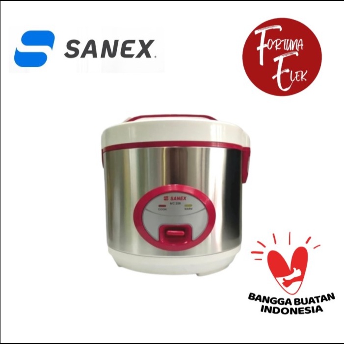 Sanex Rice Cooker 1.8 Liter 3 In 1 MC 258 Body Stainless / Merah Putih / Hijau / Hitam Emas / Ungu Biru