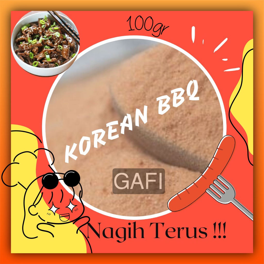 

Bumbu Bubuk Tabur Rasa Korean BBQ Saus | Barbeque Korea 100gr Murah Premium Instan Indofood Halal