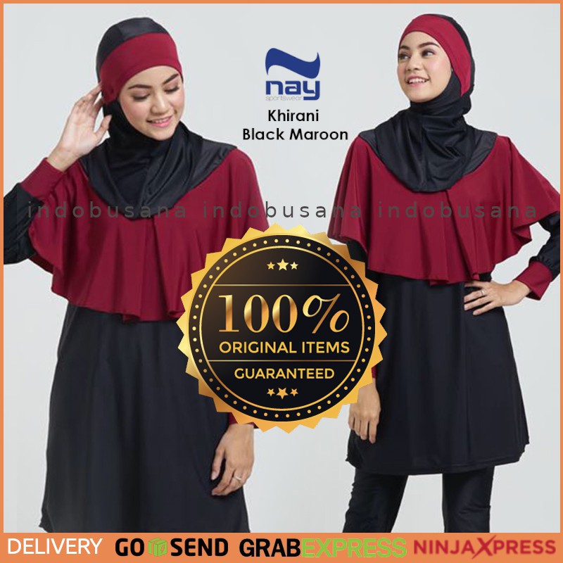 BAJU RENANG NAY SPORTSWEAR KHIRANI BLACK MAROON