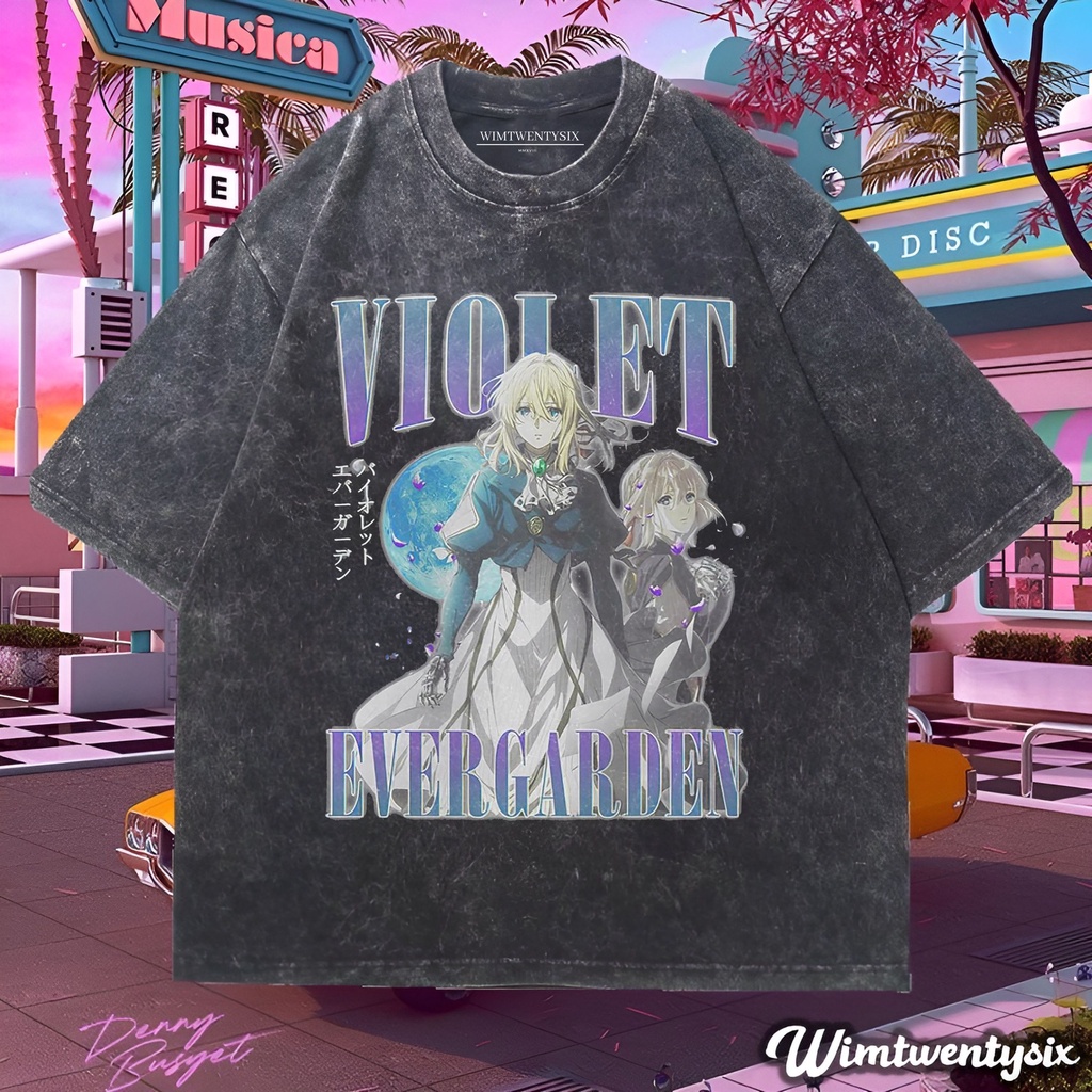 t-shirt oversized | kaos oversize | kaos washing | kaos anime violet evergarden