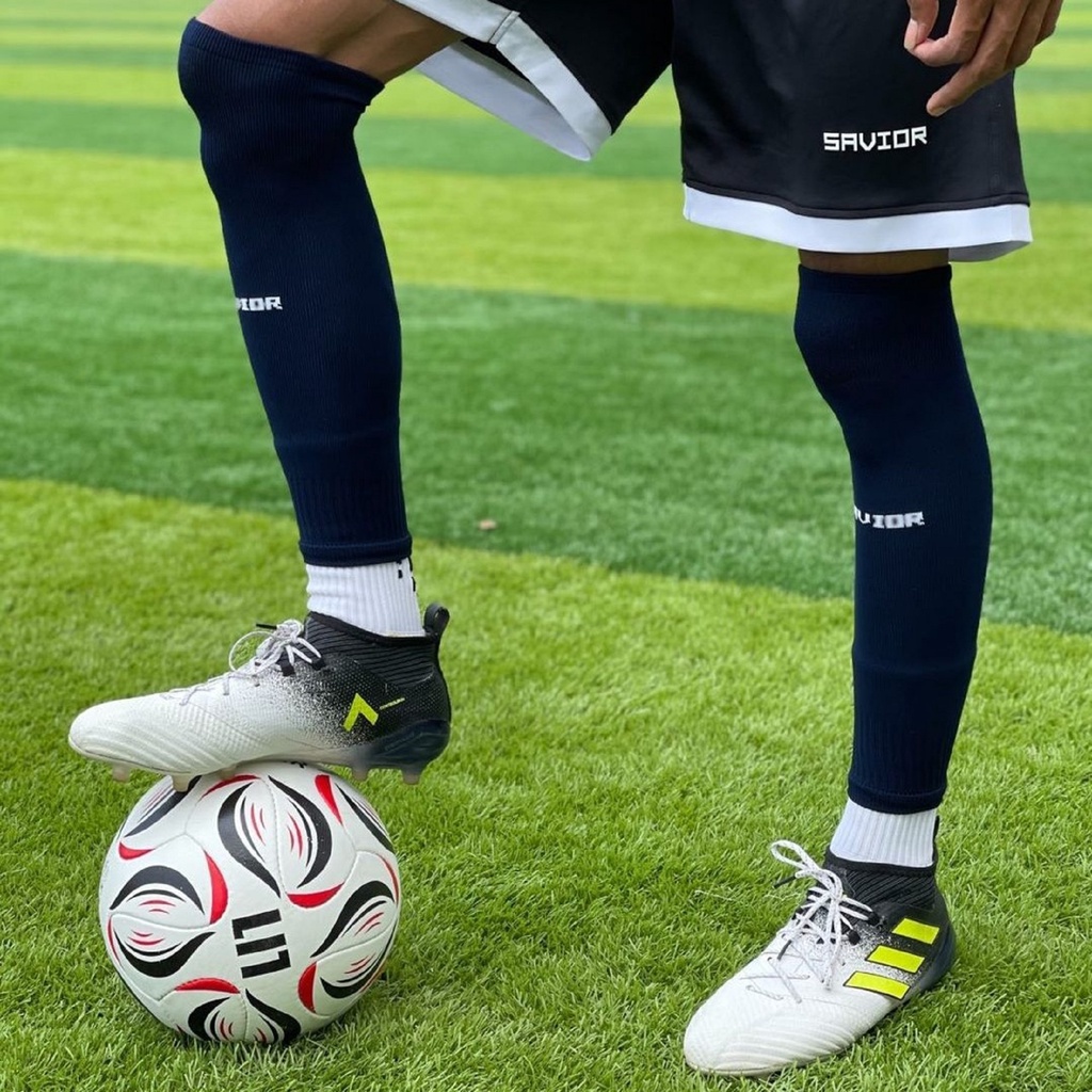 Kaos Kaki Sambung SAVIOR Original Kaos Kaki Sambungan Sepak Bola Futsal Olahraga Hitam Putih Sleeve Sock
