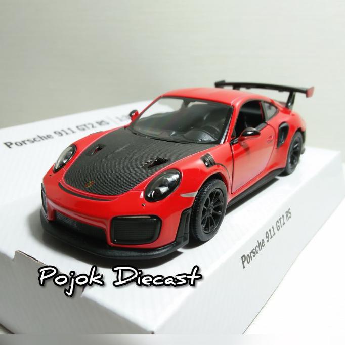 Kinsmart Porsche 911 GT2 RS Diecast Pajangan Miniatur Mobil Sport - Hitam
